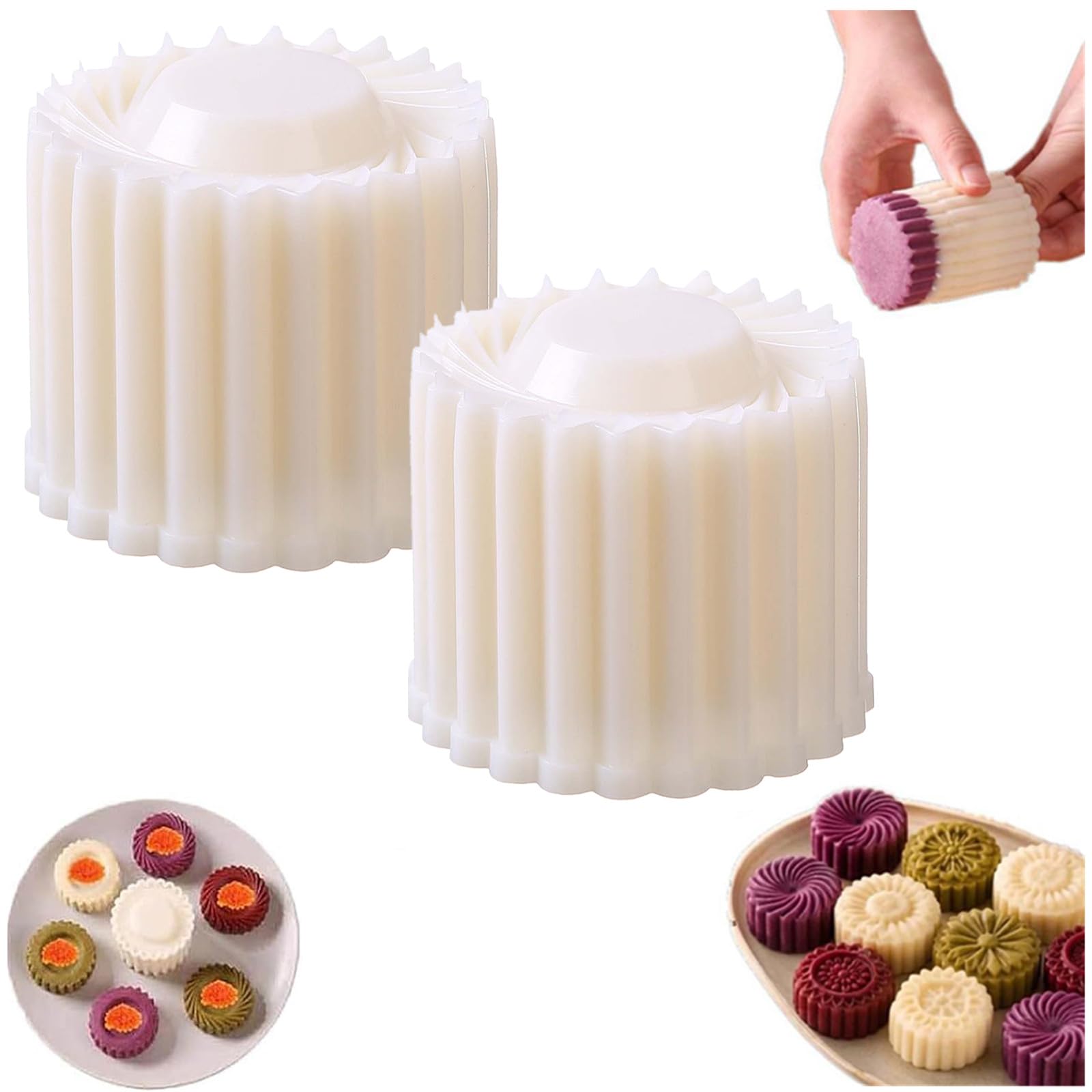 2PC Creative Double-Ended Pastry & Mooncake Mold, Reusable Mooncake Mould