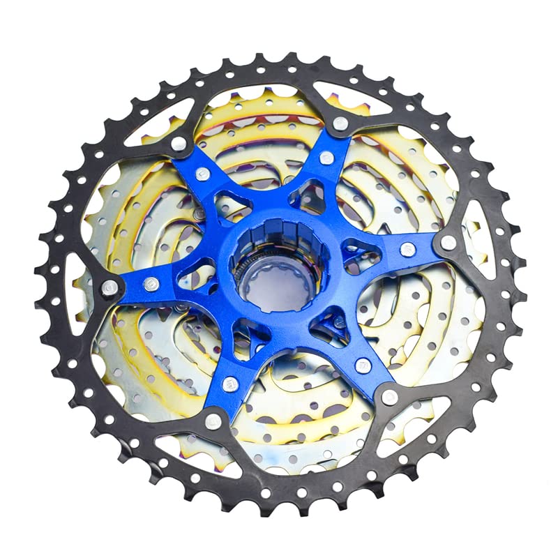 Ruota Libera 8 9 10 11 Cassetta MTB a 12 velocità 40/42/50T Pignone for Mountain Bike Arcobaleno Volano a Ruota Libera for Bicicletta Cassette Pignoni E Ruote Libere(11S 40T Rainbow)