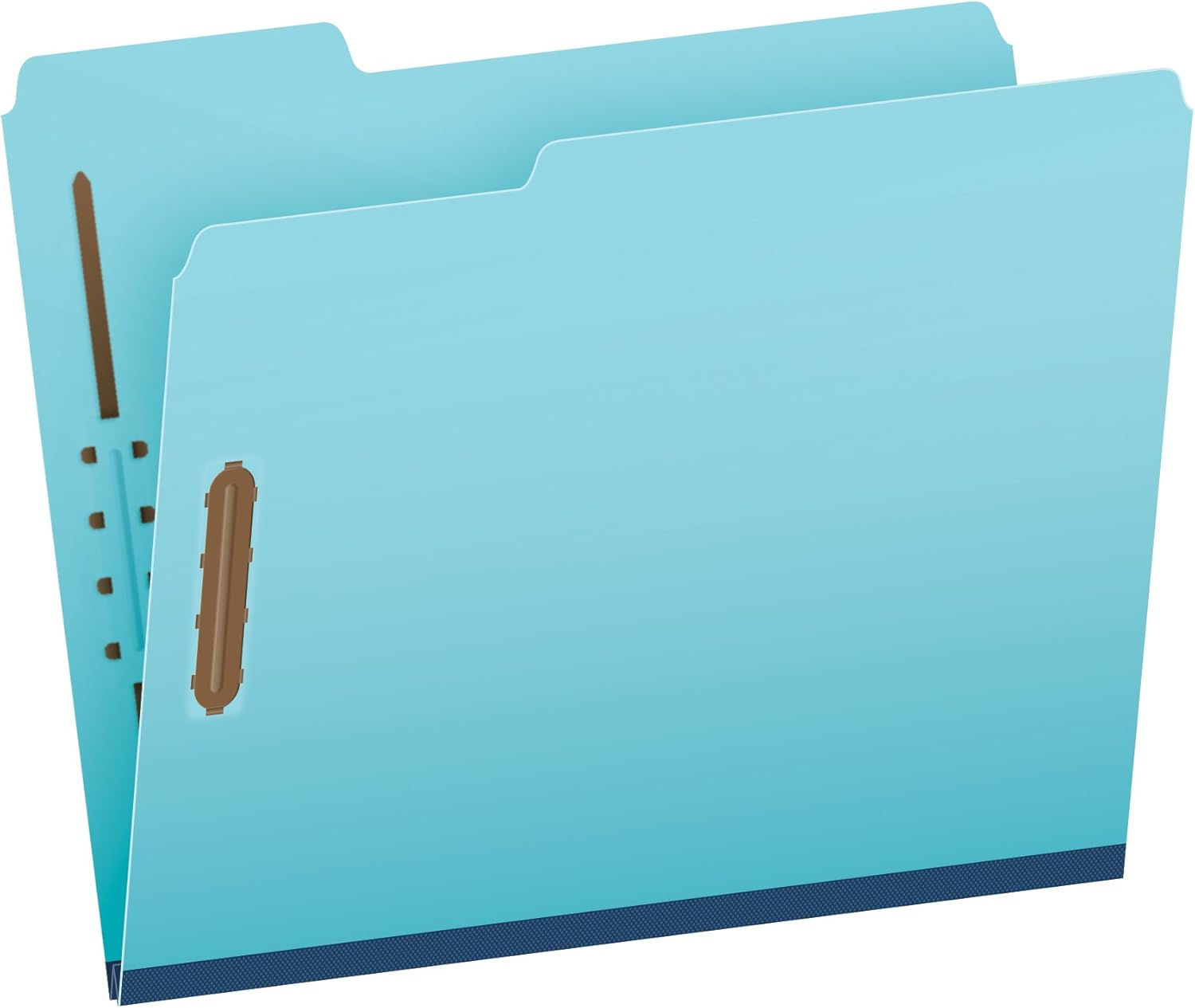 Pendaflex Globe Weis Pressboard Fastener Folders, Letter Size, Light Blue, 1" Expansion, 1/3 Cut, 25/BX (615F21-3BLU)