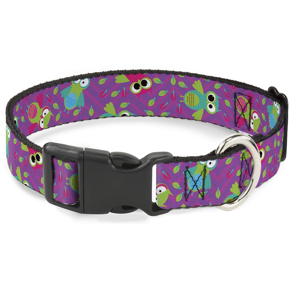 Collar de perro ajustable para paseos en el parque Buckle Down búhos