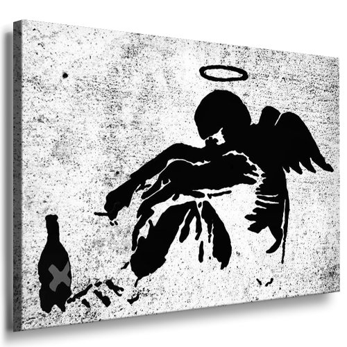 fotoleinwand24 Image sur châssis  Banksy Graffiti Art Smoking Angel  leinwand24 photo/aa0125