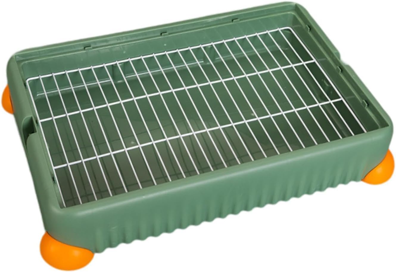 Bunny Litter Pan Puppy Pee Pad Holder,Detachable Potty Train,Indoor Potty Tray for Small Animals Ferrets Pets Accessories, L, Green