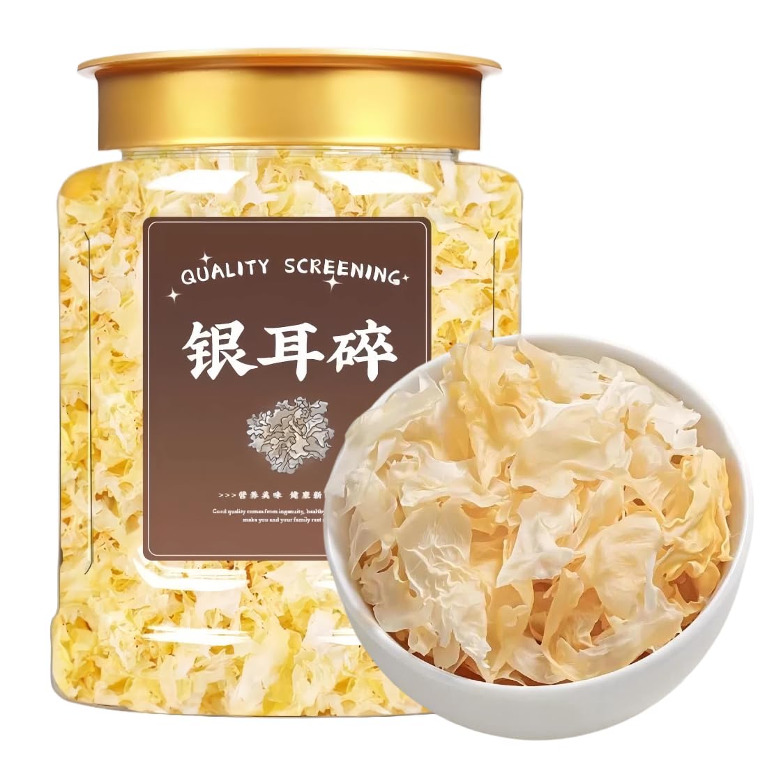 Getrocknete Tremella-Schneepilzstücke 250 g – Natürlicher weißer Pilz für Suppen und Desserts, reich an Kollagen und Ballaststoffen, ideal für die traditionelle chinesische Küche. Marke: Yiner