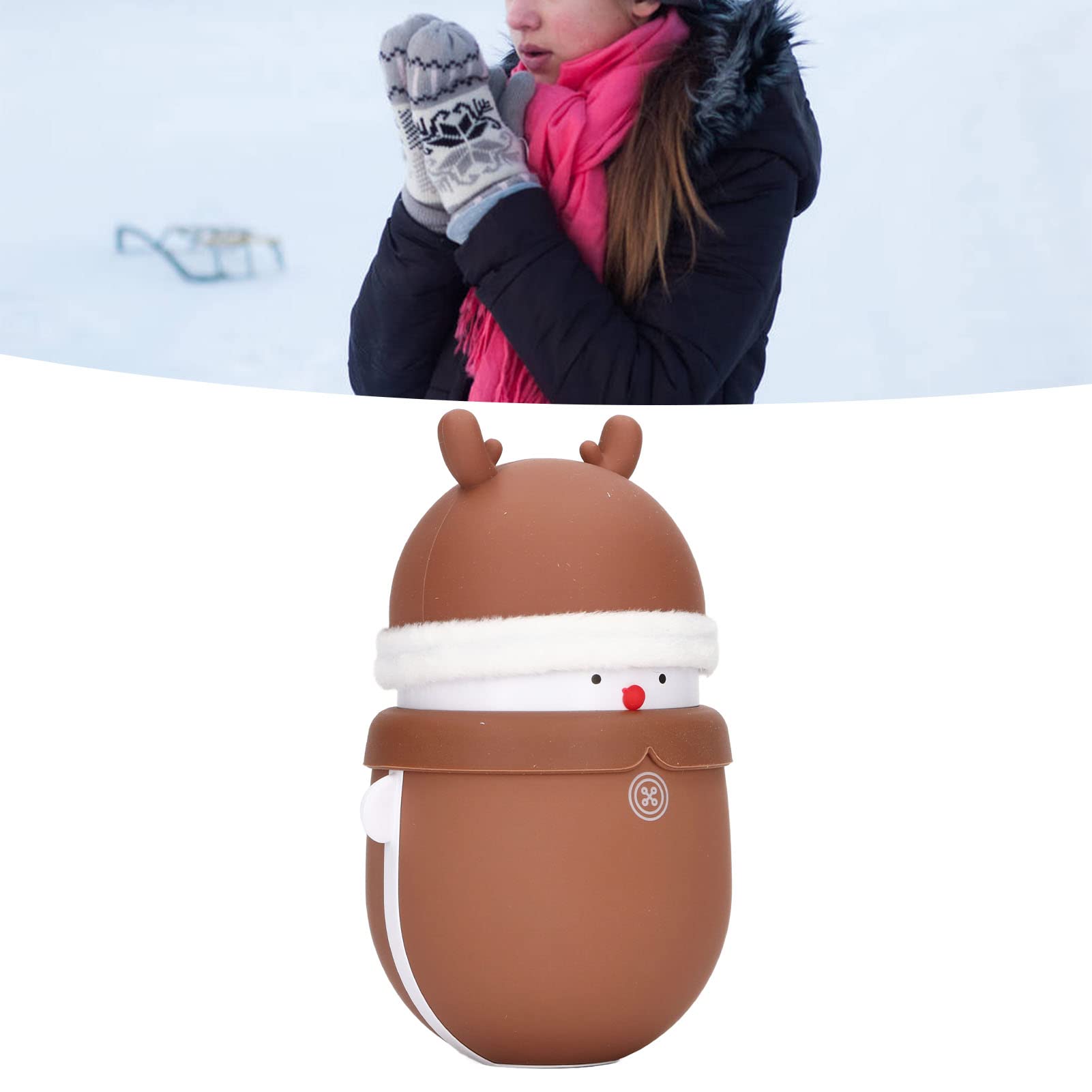 Scaldamani 2 in 1 2 Livelli di Riscaldamento 47-52 °c e 55-60 °c Luce LED Controlla Lo Stato Sempre e Ovunque Power Bank 6000 Mah,Autonomia 4 a 8 Ore Ricarica Il Telefono