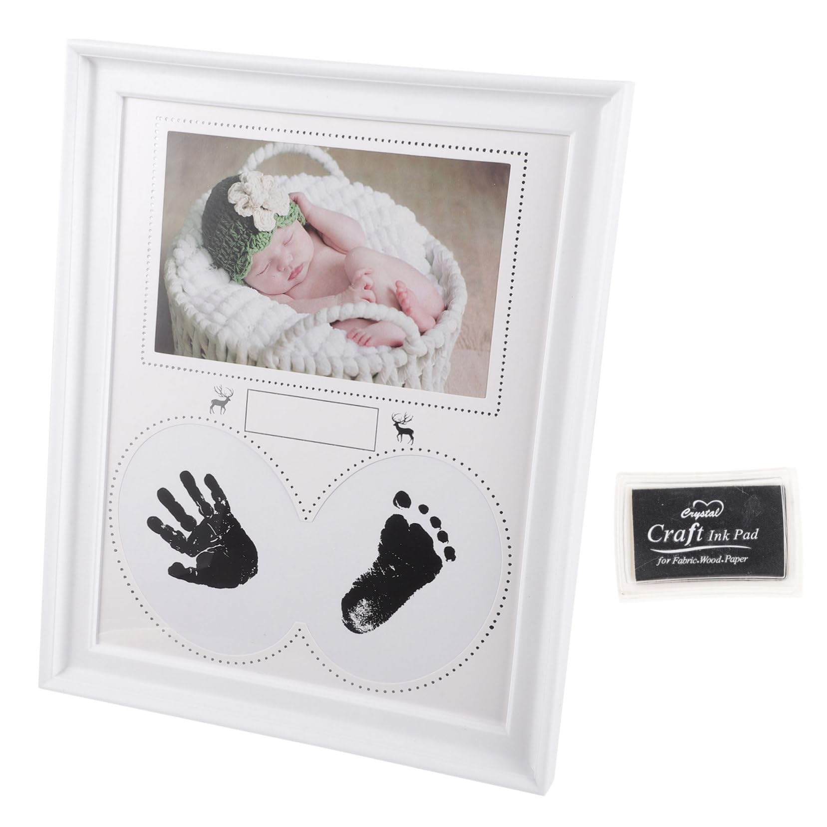 PRETYZOOM Footprint and Hand Print Photo Frame Baby Milestone Present Pvc Photo Album Wall Decor