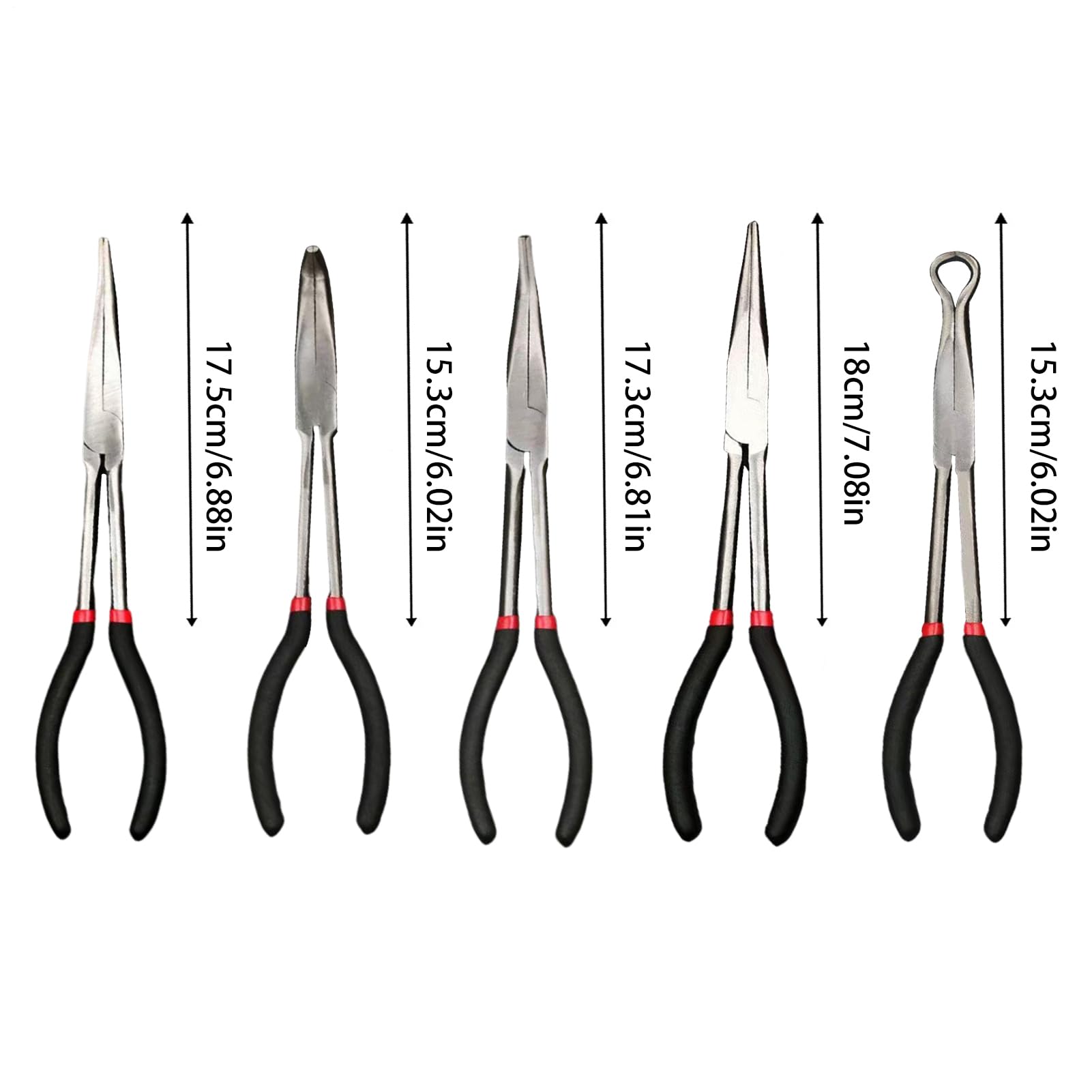 Pinze A Becchi Lunghi Sottili Morsetti Ad Angoli 25, 45, 90 Gradi | Pinze a Becco Sottile a Lunga Portata da 28 cm Per Creazione Gioielli Hobbistica Pesca Lavori Elettrici Idraulica