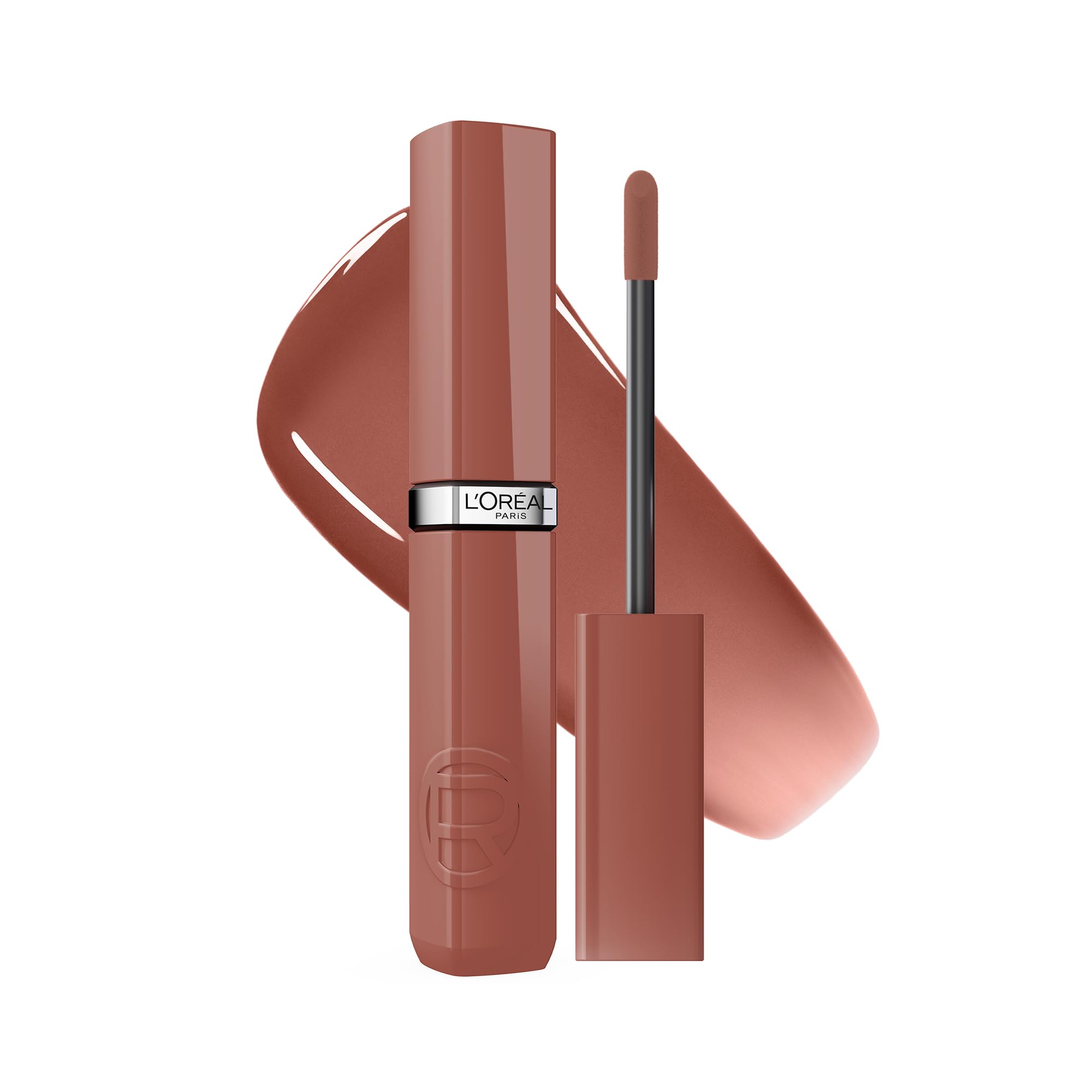 L'Oréal Paris Nude Lipstick, Infallible Laque Resistance Long Lasting Liquid Lipstick, Infused with Squalane for 16H Comfort, Hydration and Shine, Ultra-Pigmented, Shade: 320 Almond Nude