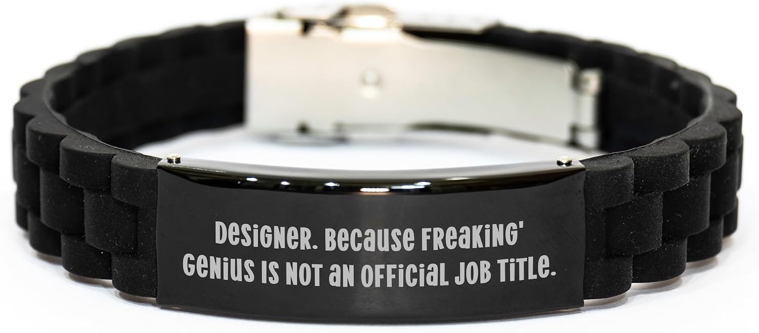 Designer genius Glide lock Clasp Birthday Unique Gift for Men, Women, Friends, Coworkers, Family - Funny Quote 'Designer. Because Freaking' genius Is Not An Official Job Title.'