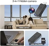Vista 2 de 64GB USB Flash Drive Camera,1080P Video Resolution Security, Rechargeable Portable mini Body cam,Surveillance Camera