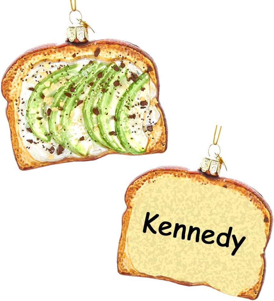 パーソナライズアボカドトーストグラス クリスマスオーナメント デコレーション カスタマイズ可