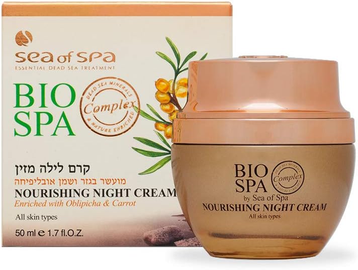 Creme noturno facial Sea of Spa com óleos de cenoura e Obliphica, 50 mL