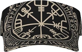 BHCASE Magical Design Norse Runes Compass Adult Sunshade Empty Top Hat - Durable and Stylish. Empty Top Design, Not Stuffy and Does Not Affect The Hair Black