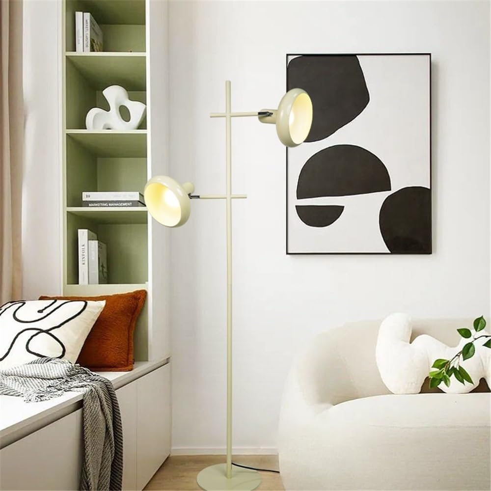 Lampa podłogowa Lampa podłogowa do salonu obok sofy, obracana o 360 stopni, podwójna głowica, lampa stojąca sypialni i pielęgnacji oczu