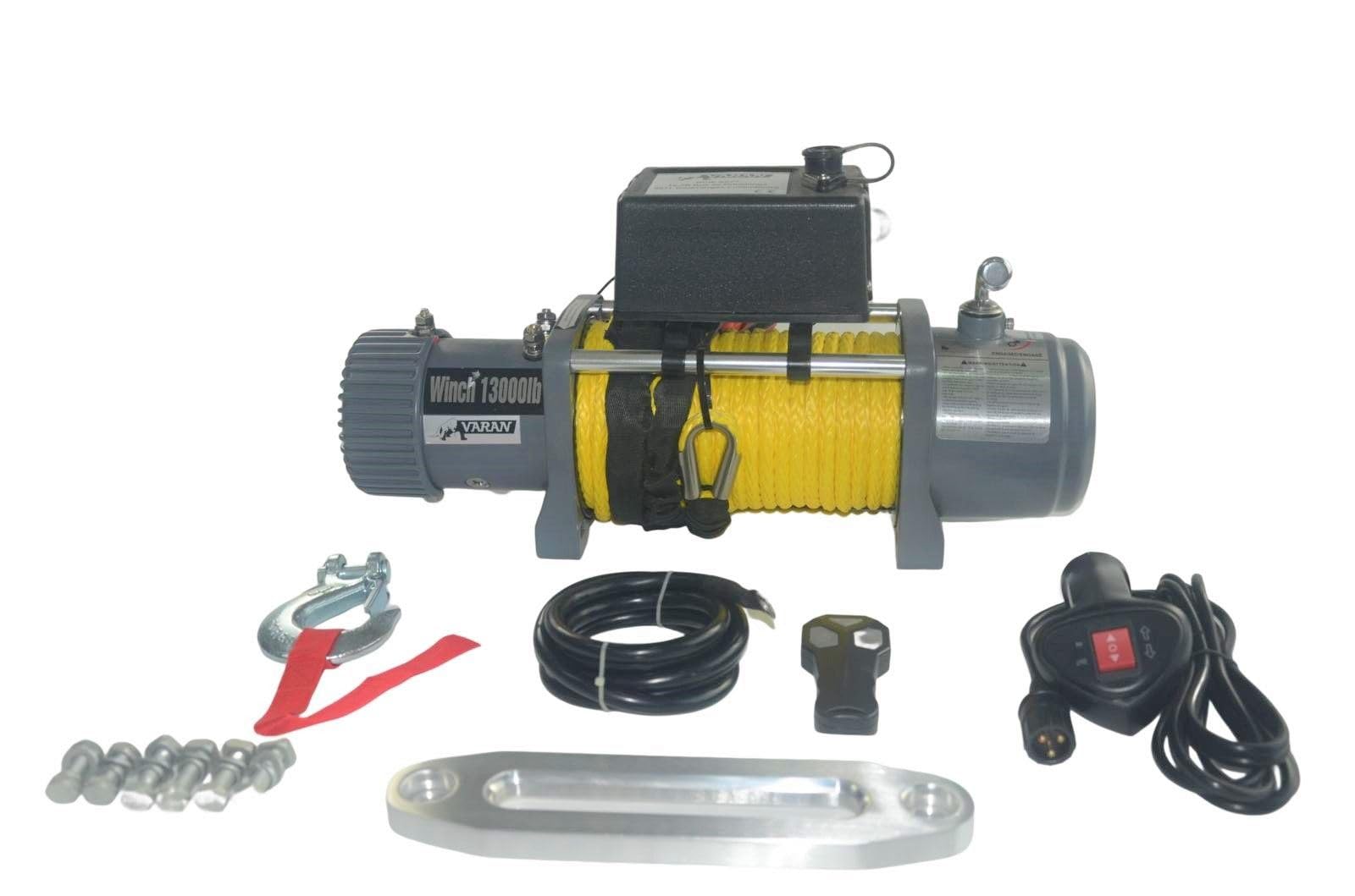 Treuil électrique 12 V 5900 kg 4800 W Treuil avec corde synthétique Longueur 27 m Ø 9 mm