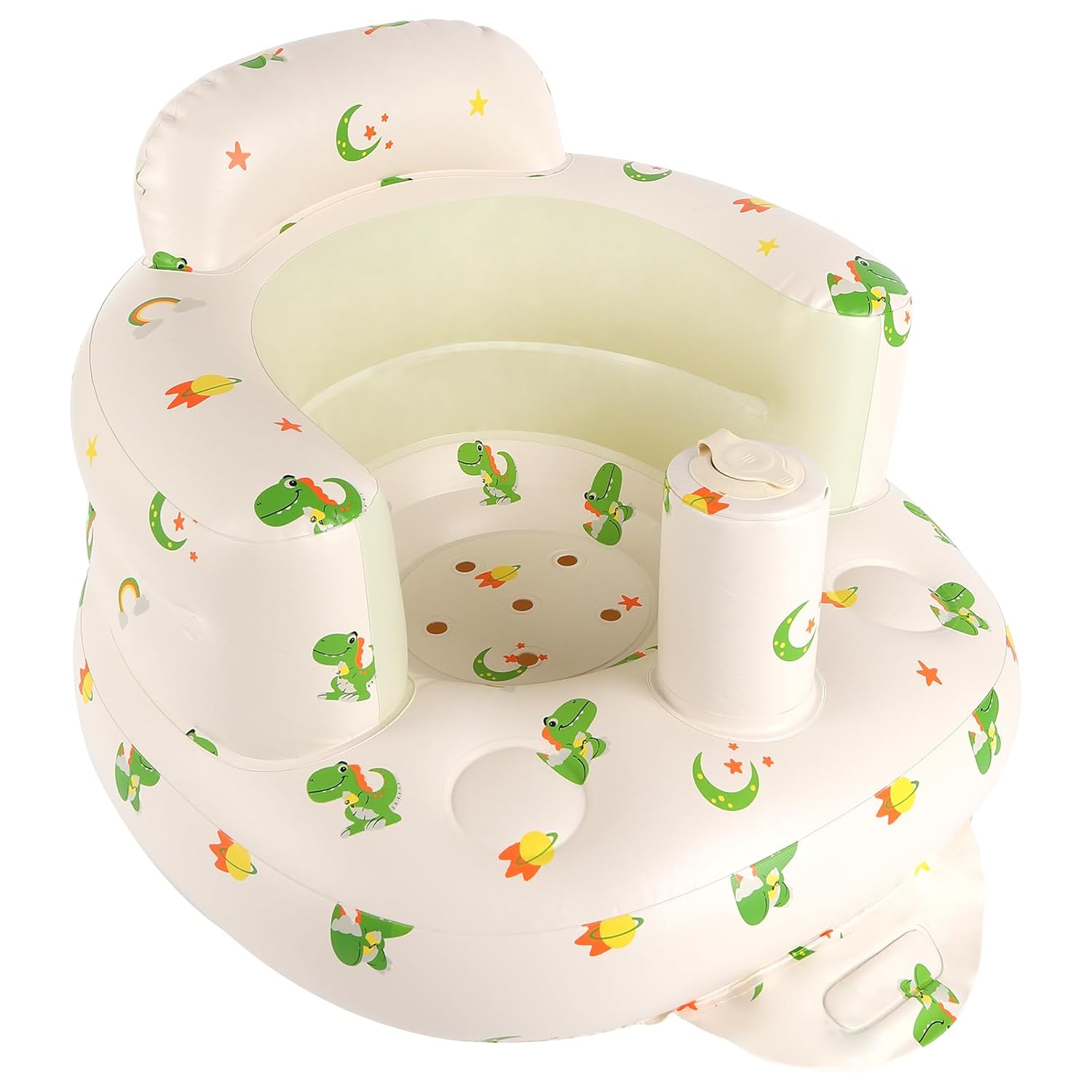 TDTOK Full Support Inflatable Baby Floor Seat, Sitting Up Baby Floor Seat for Babies 3 Months Up, Portable and Inflatable Baby Chair with Built-in Air Pump Easy Inflate and Deflate Upseat Baby Seat