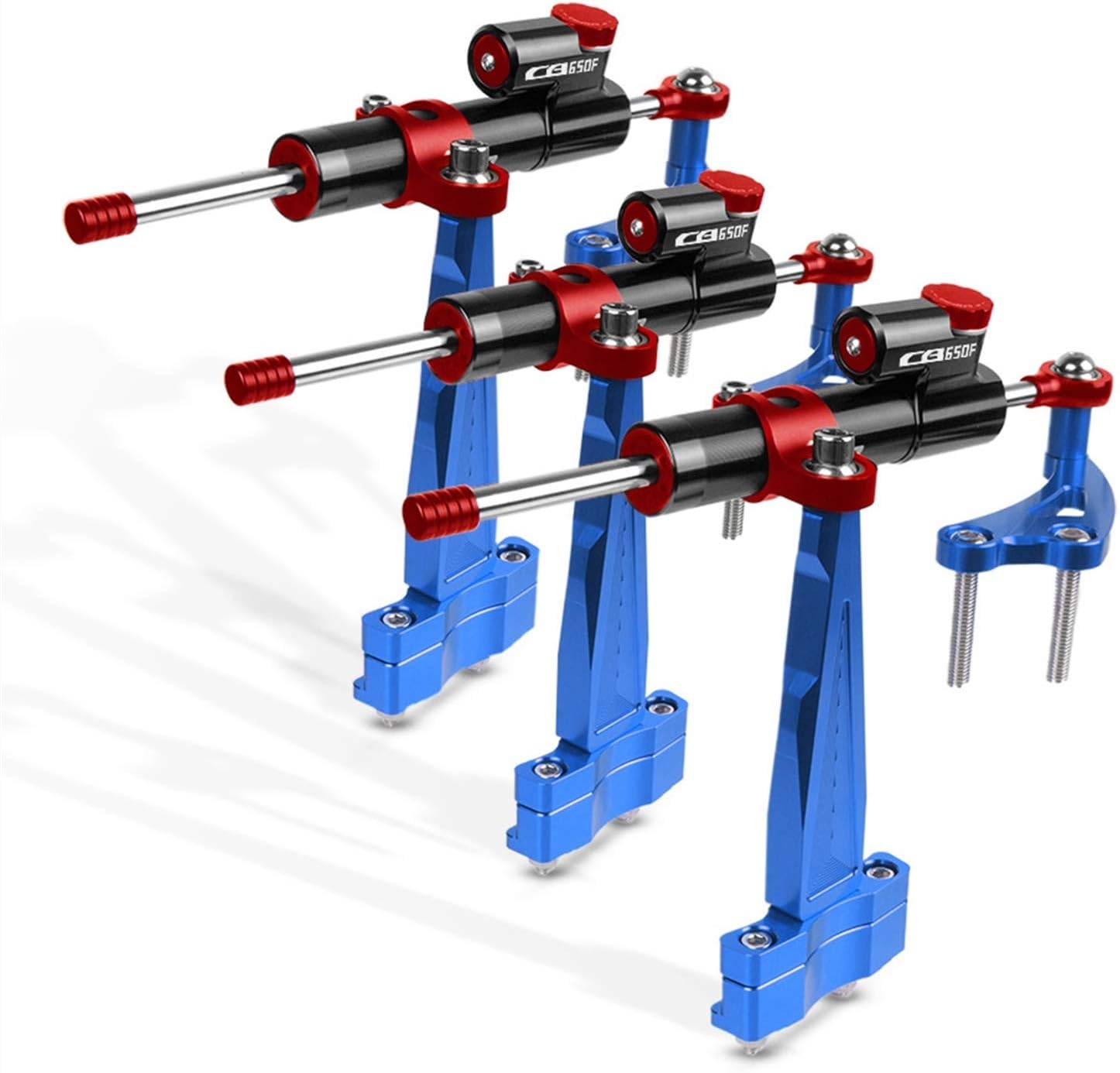 Steering Damper Bracket Motorcycle Steering Damper Mounting Support Stabilizer Suitable For Most Motorcycle Models(Bracket Red)