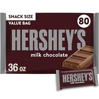 Hersheys Milk Chocolate Snack Size Bars 36 oz., 80 ct.