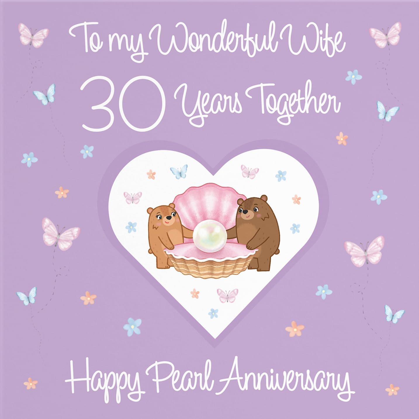 Hunts England, Wife 30th Anniversary Card, 30 Years, Pearl Anniversary, Romantic Meadows, Fun Card - Image 2