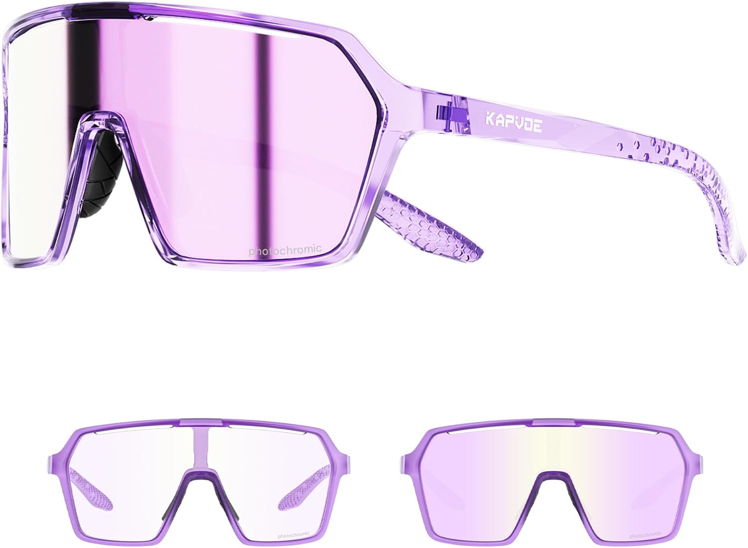 KAPVOE Photochromic Cycling Glasses Men Mountain Bike Glasses Women Clear MTB Sports Sunglasses Bicycle Triathlon Running