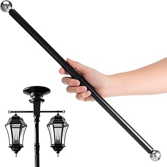iplusmile Lamp Post Cross Arm Replacement 22" Cross Arm Ladder Rest Handle with Removable Decorative Spheres for Outdoor Lamp Posts Poles, Sliver