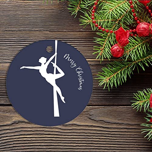 Aerial Silks Snowflake Pewter Christmas Ornament Christmas Tree Ceramic Ornament Decoration Gifts Keepsake For Family Xmas Ornament 3" #TOP1