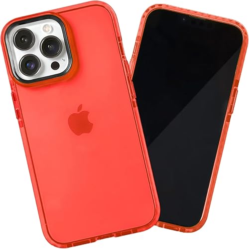 Miniatura 67 de SteepLab Funda de barrera para iPhone 14, protección de 360 grados que absorbe impactos con bisel elevado y colores llamativos (fresa roja