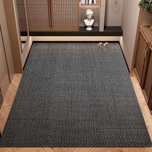 Felpudo Antideslizante - Alfombra Atrapapolvo para Puertas de Interior y Exterior - Fácil de Cuidar - Alfombra Lavable - Alfombra para la Entrada a Casa, Pasillos, Puertas,Dark Gray,100x120cm