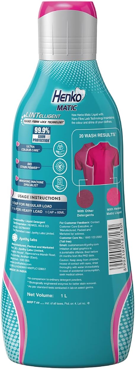 Henko Matic Liquid Detergent Front Load 1 Litre