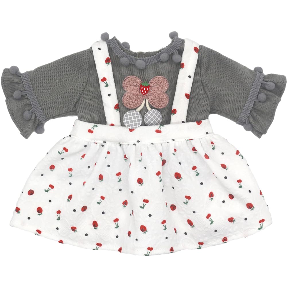 ZWOOS Ropa para Muñecas 35-43 cm, Vestido con Estampado de Fresas Compatible con Baby Born, Baby Annabell, Nenuco y más, Regalos para Niñas y Niños