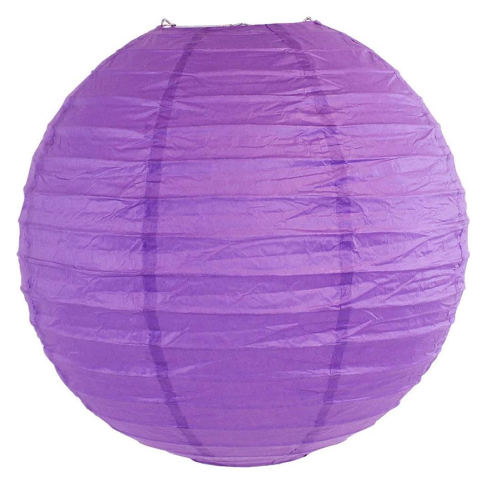 Asian lantern, Chinese Paper Lantern Mix Size Colorful Round Hanging for Wedding Party Classroom Home Decoration(Purple,4 inch)