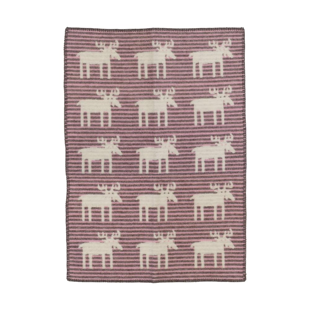 【美品】KLIPPAN クリッパン ウールブランケット　ピンク KLIPPAN/クリッパン ウール シングルブランケット リングス