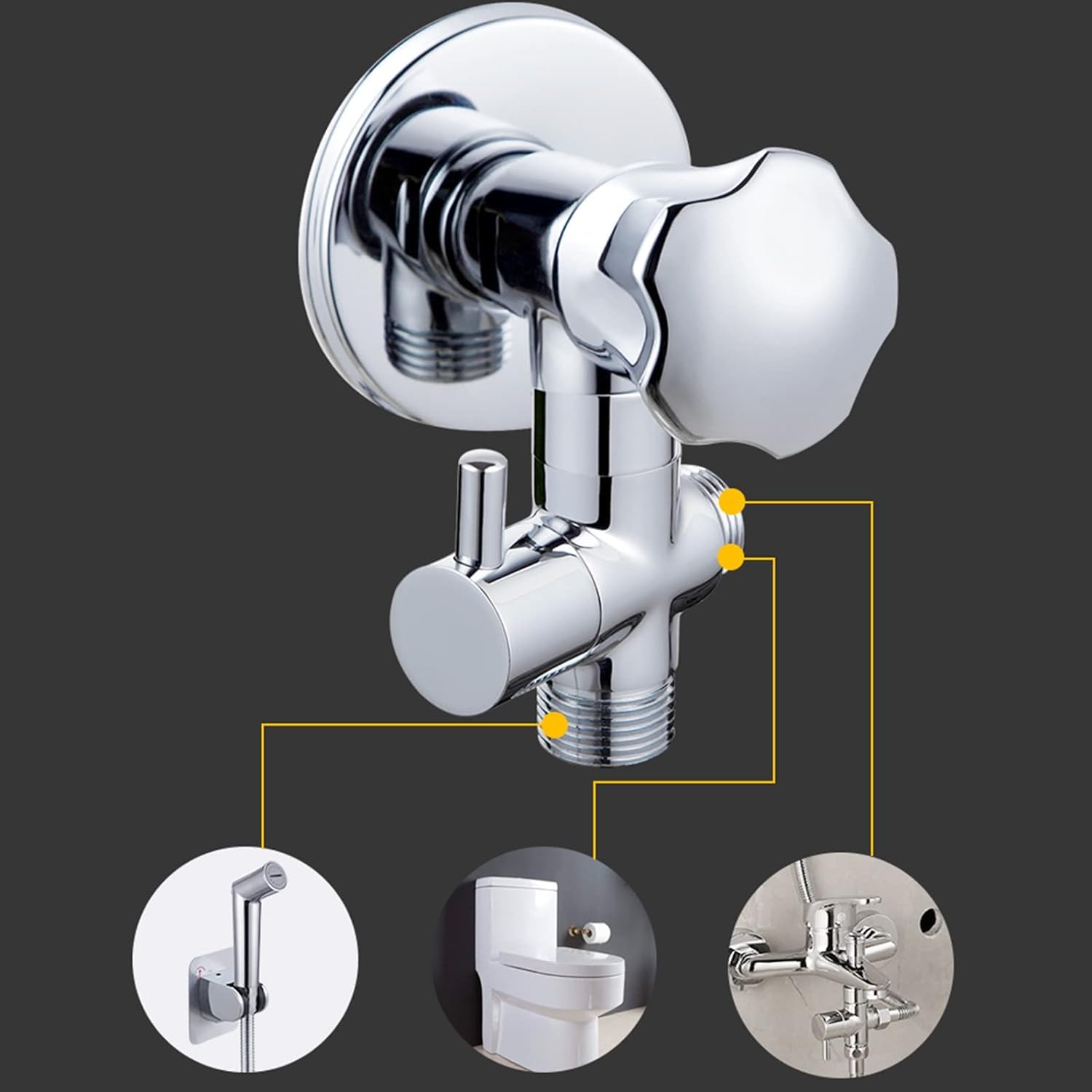 Toilet Bidet Kit - Handheld Bidet Sprayer - Chrome Toilet Shower Head with Hose and Holder Wall Mounted — view 5