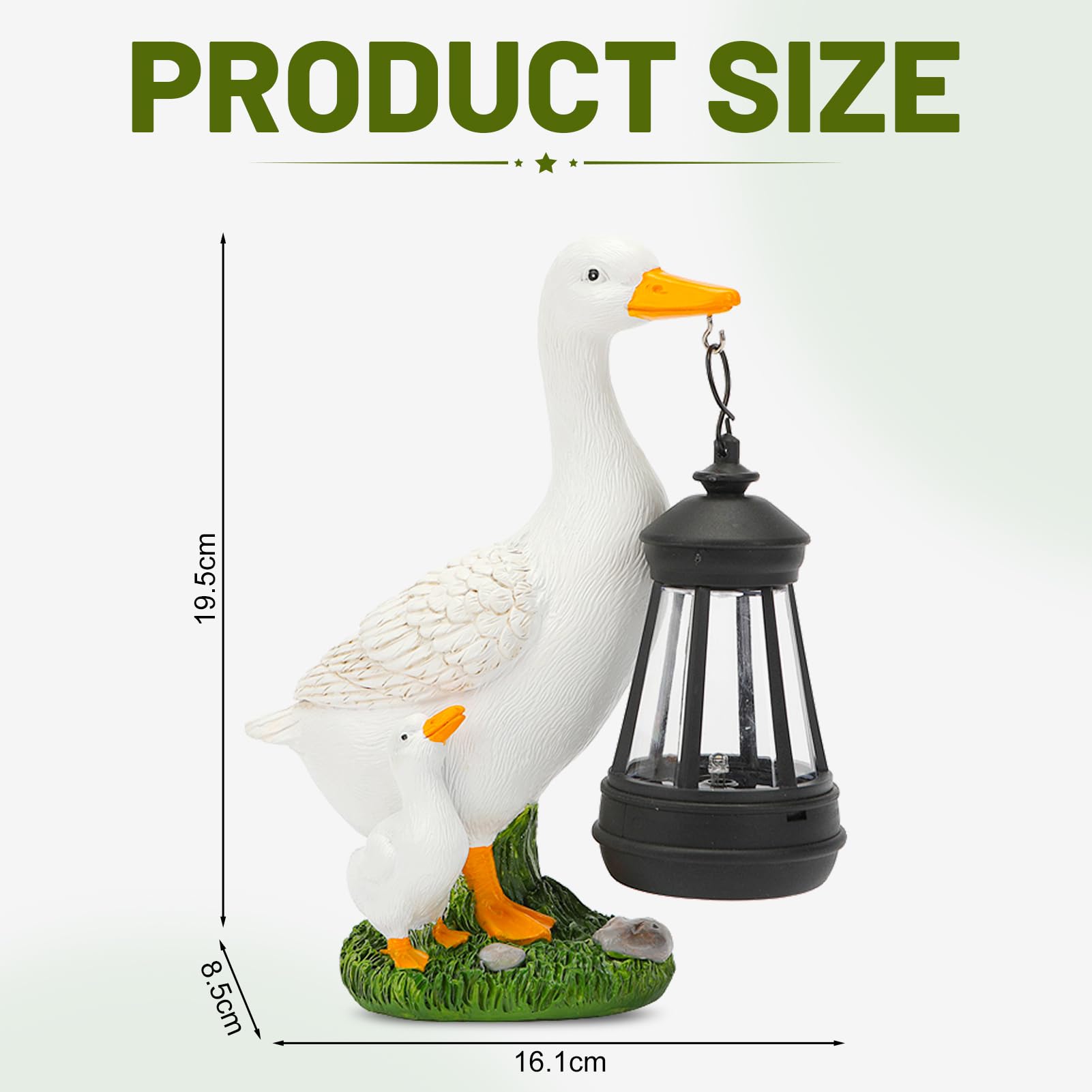 Garten Deko Figuren für Außen mit Solar Laterne – Lustig Wasserdicht Solarlampe Figur Gartendeko für Draußen Balkon Terrassen, Ostern Geschenke für Frauen Mutter Oma Mädchen (Ente)