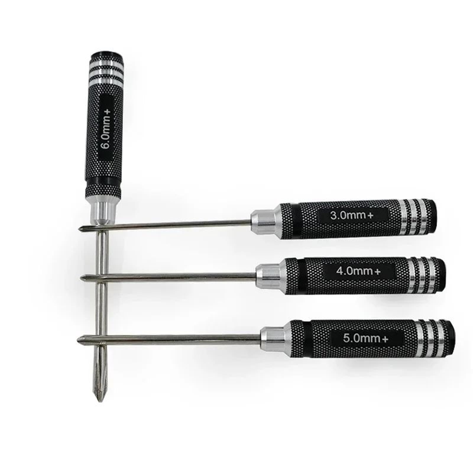 Set Cacciaviti A Croce Acciaio 3-6mm 4Pezzi Per Riparazione Elicottero RC