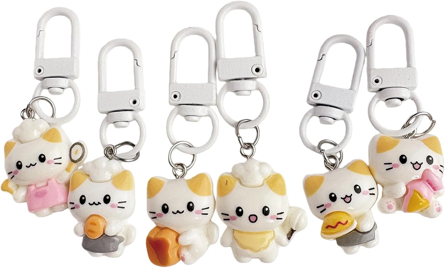 MOZXIRZ 6 Pcs Cute Keychain Cartoon Keychains Women Girl Boy Keychain Kawaii Small Keychains Accessories Bag Charm Key Chain