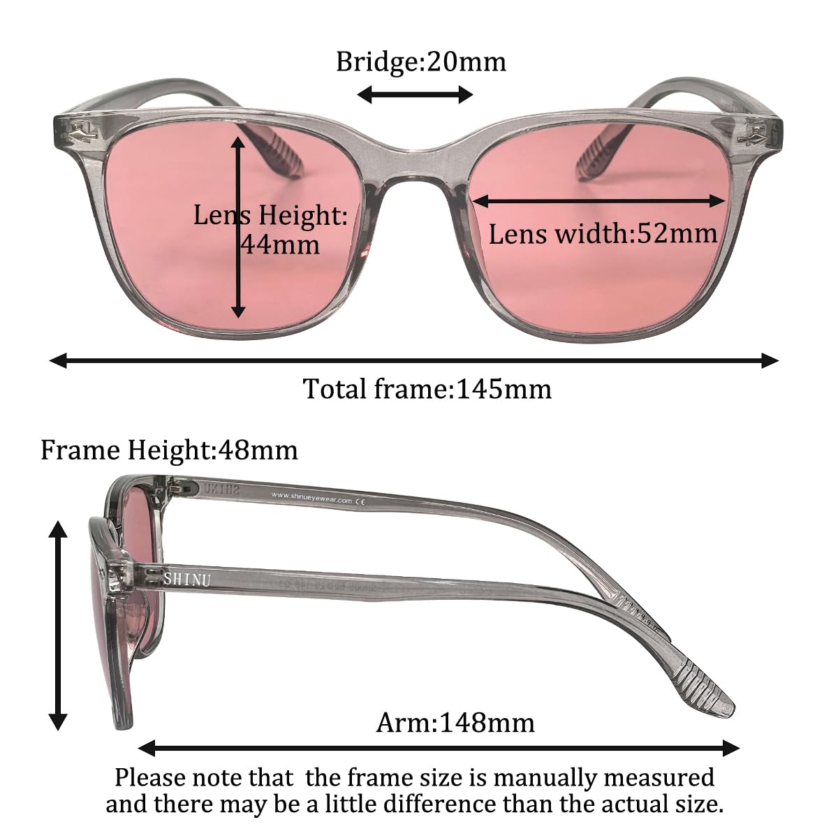SHINU FL-41 - Gafas de migraña antiparpadeo para hombre, lentes rosas