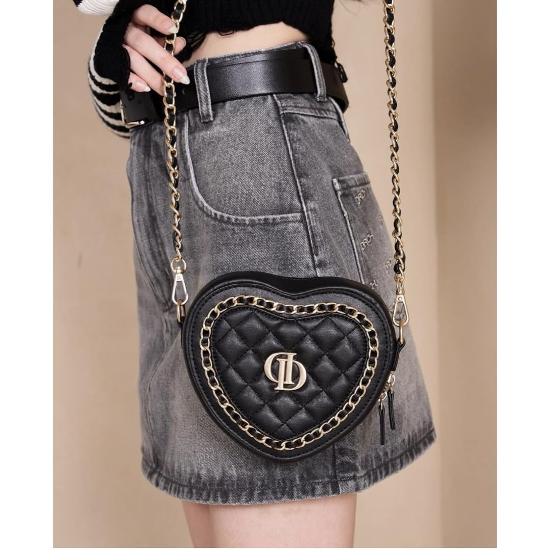 Amazon.co.jp: Darichハートモチーフミニバッグ ブラック : おもちゃ