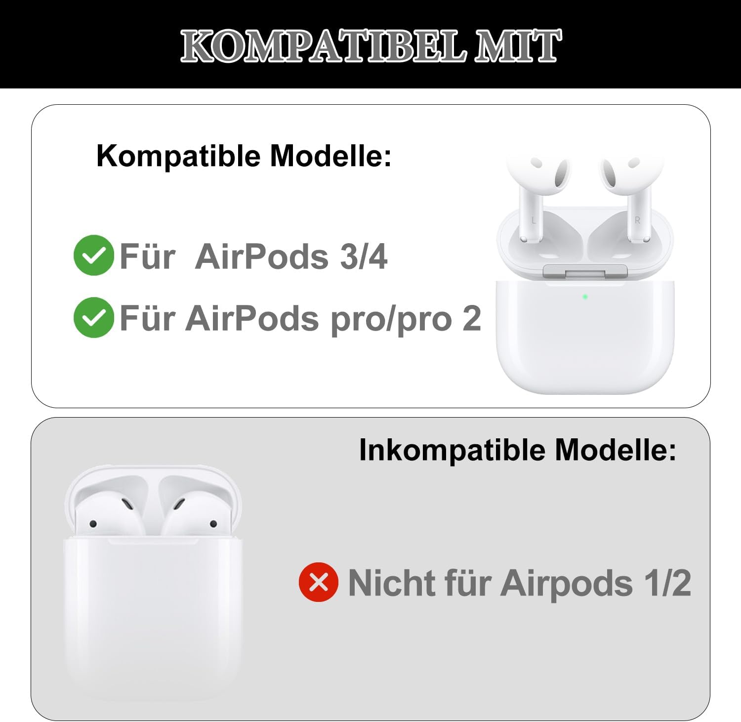 Aiivioll Memory Ear Hooks for AirPods Pro 2, AirPods Pro, AirPods 3, AirPods 4 (with Anti-Lost Cord), Built-in Memory Wire, Non-Slip Sports Accessories, Ear Hooks (White)