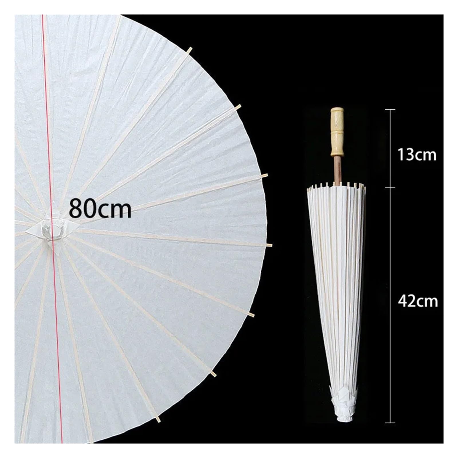 Genérico Sombrillas De Papel Blanco, 6 Uds., 40/60/80cm, Fotografía De Boda, Accesorio De Cosplay, Decoración De Playa For Fiesta De Verano
