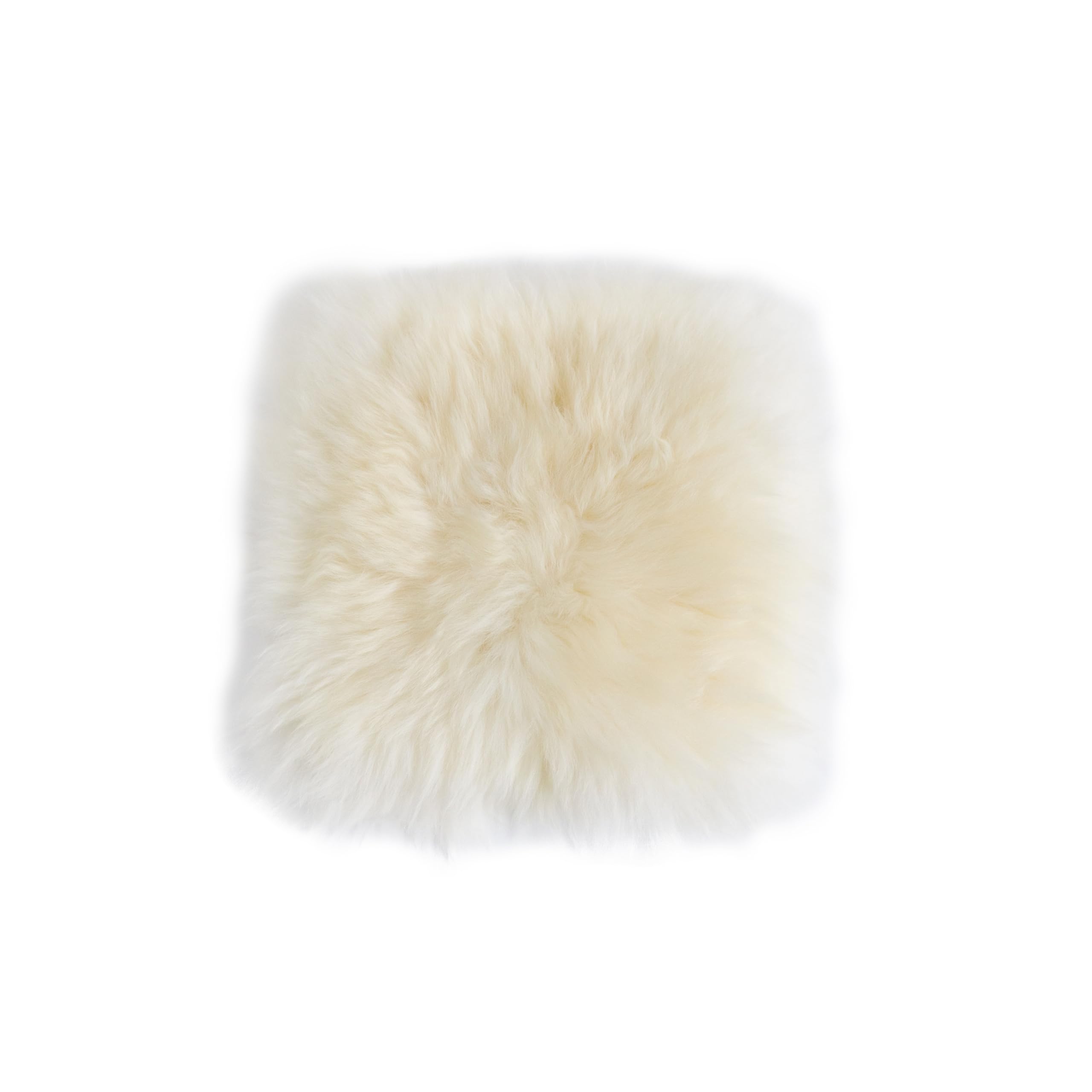 Robert's Rugs White Sheepskin Seat Pads 35X35cm - Square Seat Pads For Living Room - Natural Wool Seat Pad - Soft Seat Cushions - Genuine Sheepskin Chair Pad Fluffy