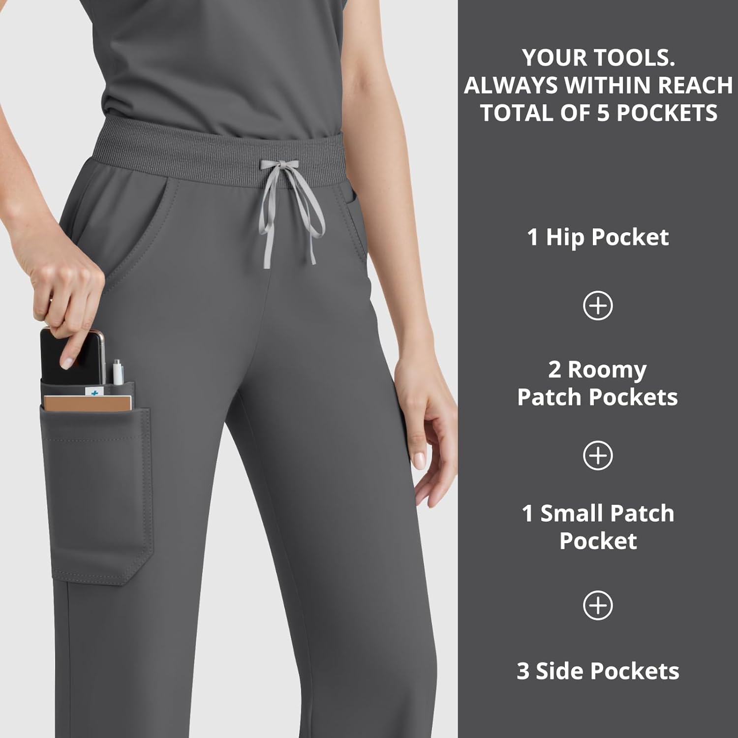 Women's Scrubs Set - Polo Zip Scrub Top & Straight Leg Pants with Multiple Pockets, Stretchy Scrubs for Women