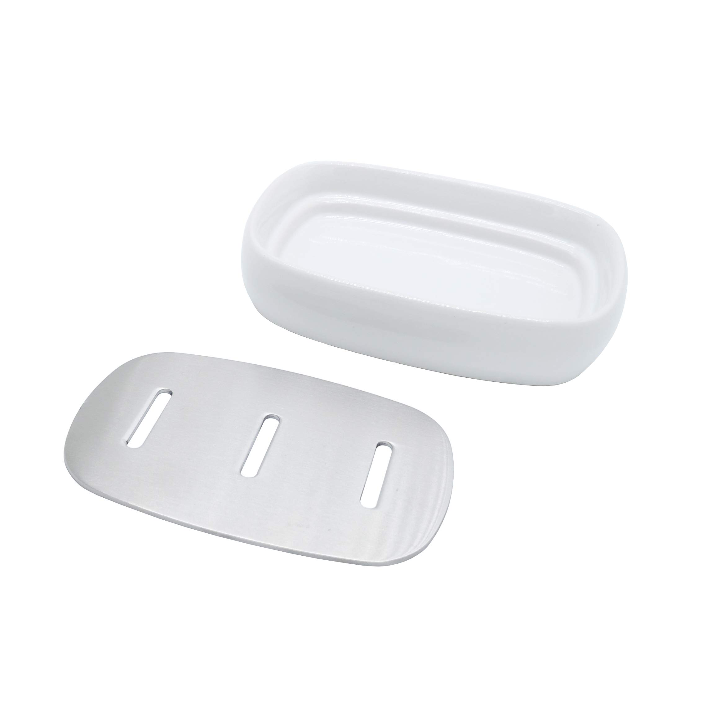 Savonniere Salle De Bain Porte-savon En Céramique Et Acier Inoxydable Sus304 Pour Salle De Bain Double P 1020728 Savonniere Salle De Bain Porte-savon En Céramique Et Acier Inoxydable Sus304 Pour Salle De Bain Double P 1020728