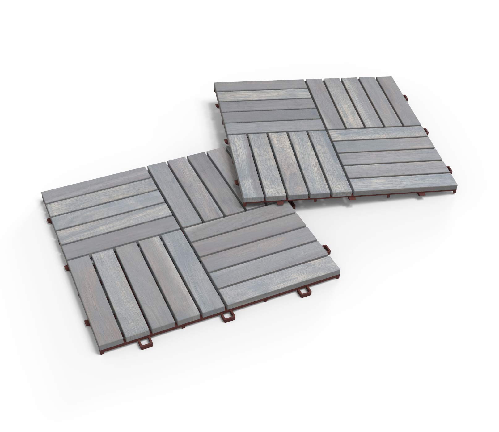 Akasya Ahşap Yer Karosu, GRİ 30x30 cm, 10'lu Paket, 0.9 m² Yer Kaplama