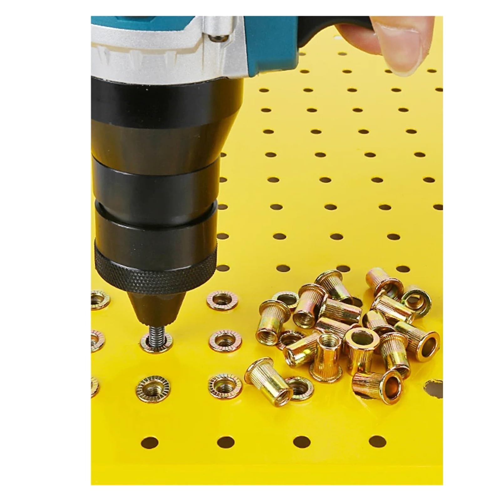 Nakrętka z gwintem płaskim łbem Wkładki nitonakrętką Stal nierdzewna 304 węglowa M3 do M12(Yellow,M12-2pcs)