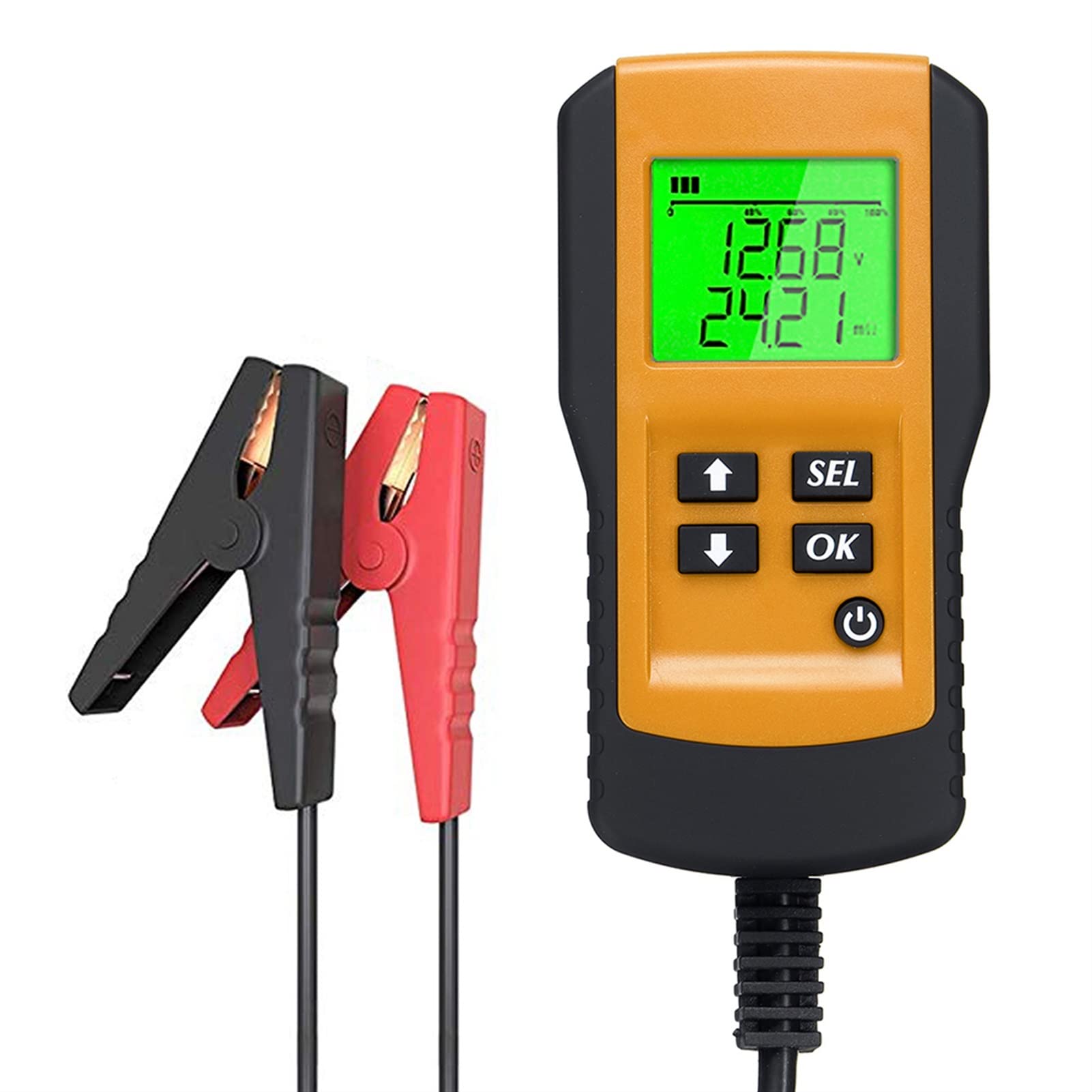 Tester per batteria auto Digital 12V Car Battery Tester Tester Test e analizzatore della percentuale di durata della batteria, tensione, resistenza e batteria del ciclo profondo del ciclo per auto e c