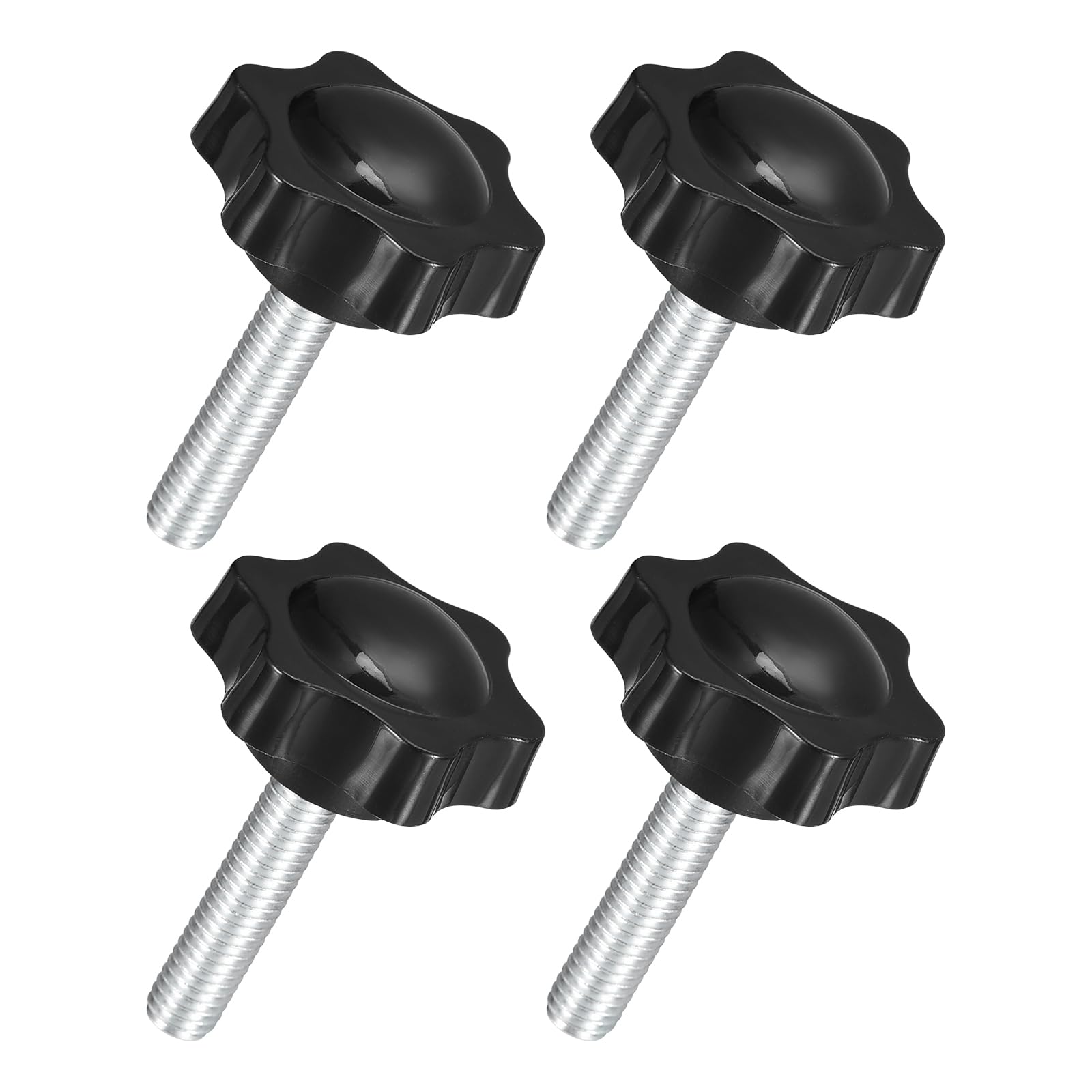 YOKIVE 4 Pcs Star Knobs, Thumb Screw Machine Tool Knobs, Secure Hand Tightening, Great for CNC, 7D Printer, Workbench, Furniture(M8 x 35mm,Black)
