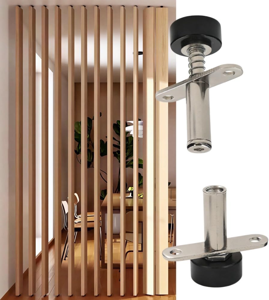 360° Rotatable Shaft for Grille,Heavy Duty Pivot Hinge for Vertical Wood Blind,Adjustable Louver Hardware for Room Dividers，Decorative Screens, Home Partition.UV Protect,More Private. (1, Black)