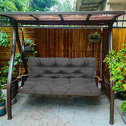 Cojín impermeable de 10 cm de grosor con respaldo para jardín, patio, hamaca, banco, gris oscuro, 150 x 100 x 10 cm