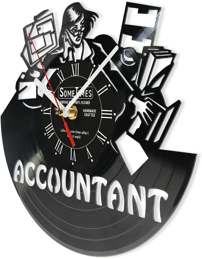 The Geeky Days Accountant Wall Clock Custom Name, Tax Season Wall Clock Silent Movement Battery Operated Wall Watch Clock Home Office Accounting Gifts for Accounting Graduation CPA CFO Coworker 12''