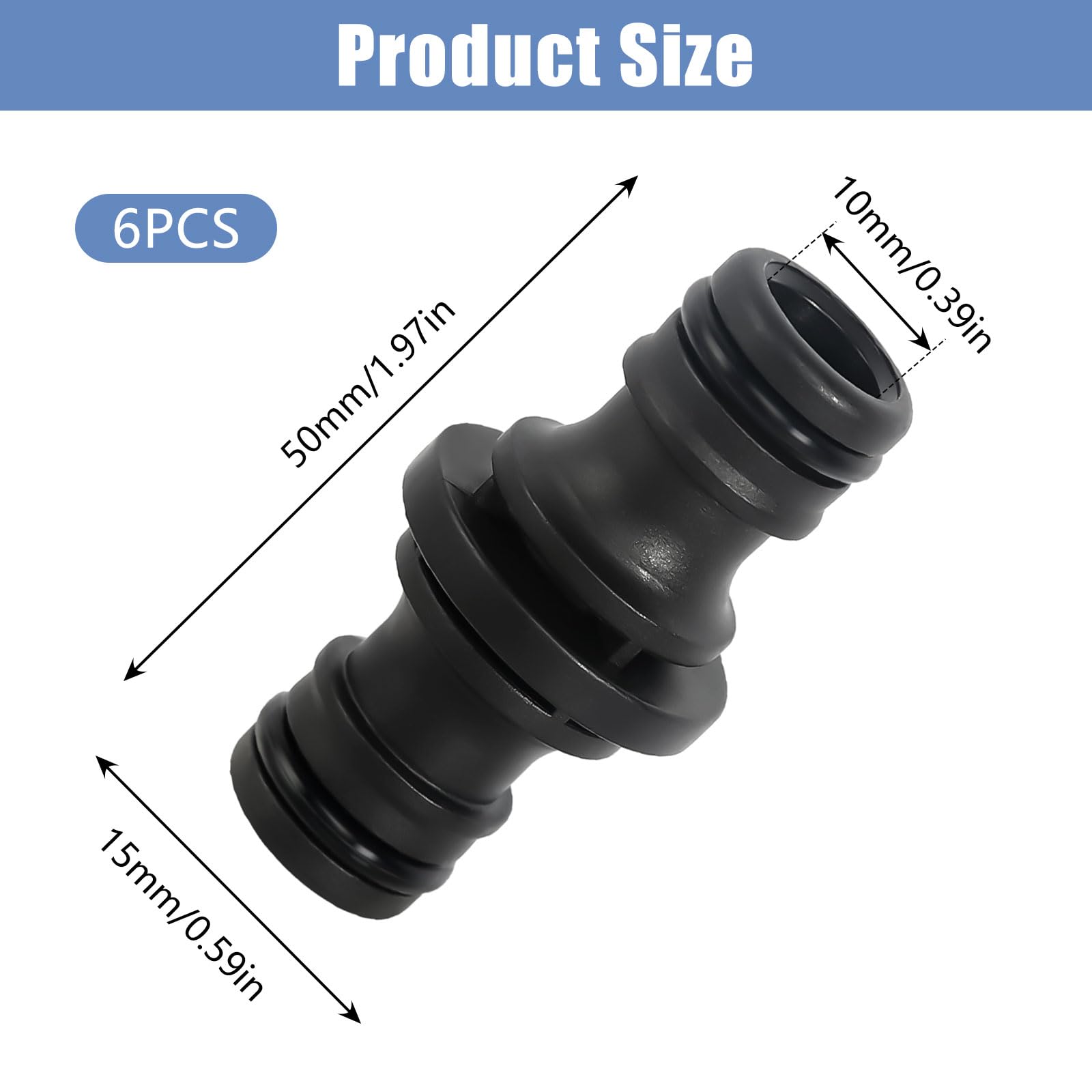 6x Doppel Stecker Schlauchverbinder 1/2 Zoll - Perfekte Garten Verbindung